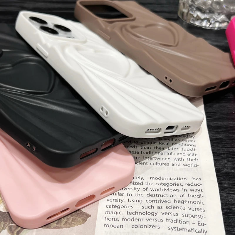 Chic 3D Love Heart Silicone Case: Elevate Your Style with Superior Protection - Just20InCase