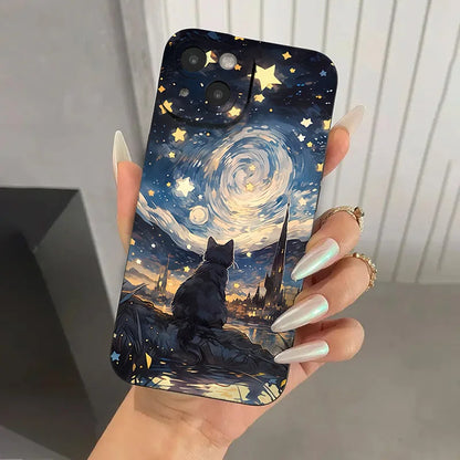 Celestial Cat Design Premium Shockproof Silicone Phone Case - Ultimate Protection with Stylish Aesthetic - Just20InCase