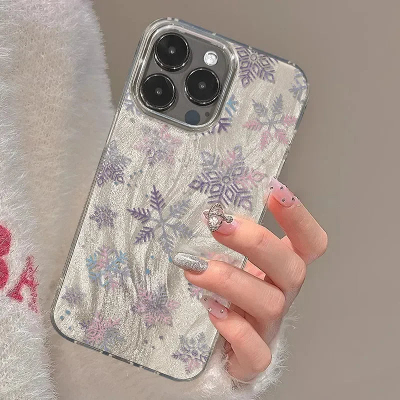 Exclusive Holiday Snowflakes & Maple Leaf iPhone Case – Premium Shockproof Protection with Y2K Aesthetic - Just20InCase