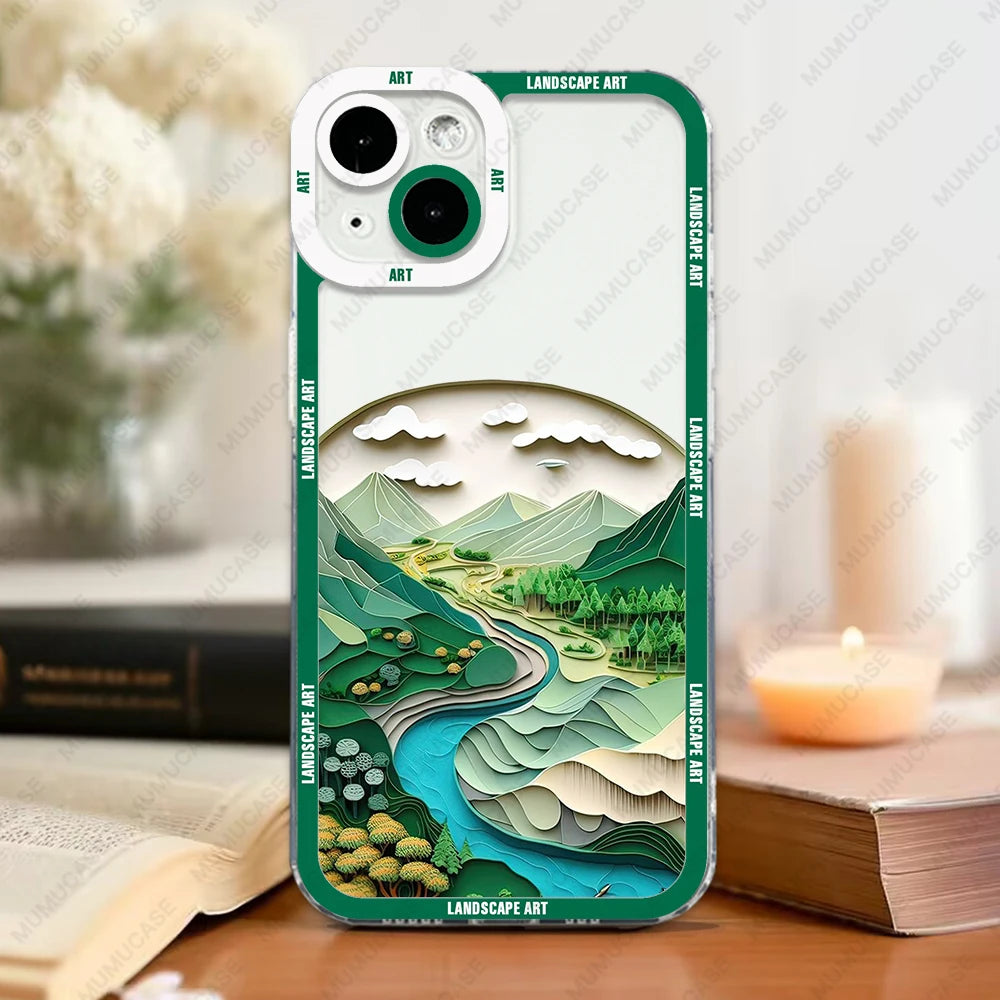 Premium Luxury Soft TPU iPhone Case with Unique Landscape Art Design - Superior Protection & Stylish Elegance - Just20InCase