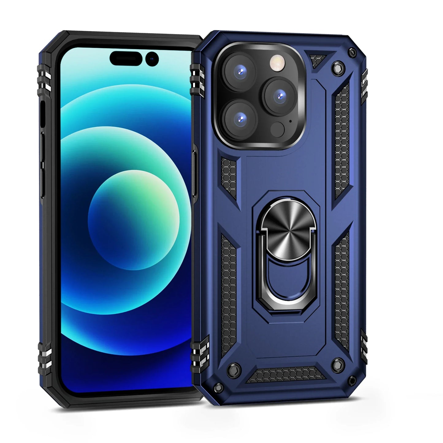 Premium Elite Shockproof Armor Bumper Case with Magnetic Ring Holder - Stylish, Durable, and Ultimate Protection for Your iPhone - Just20InCase