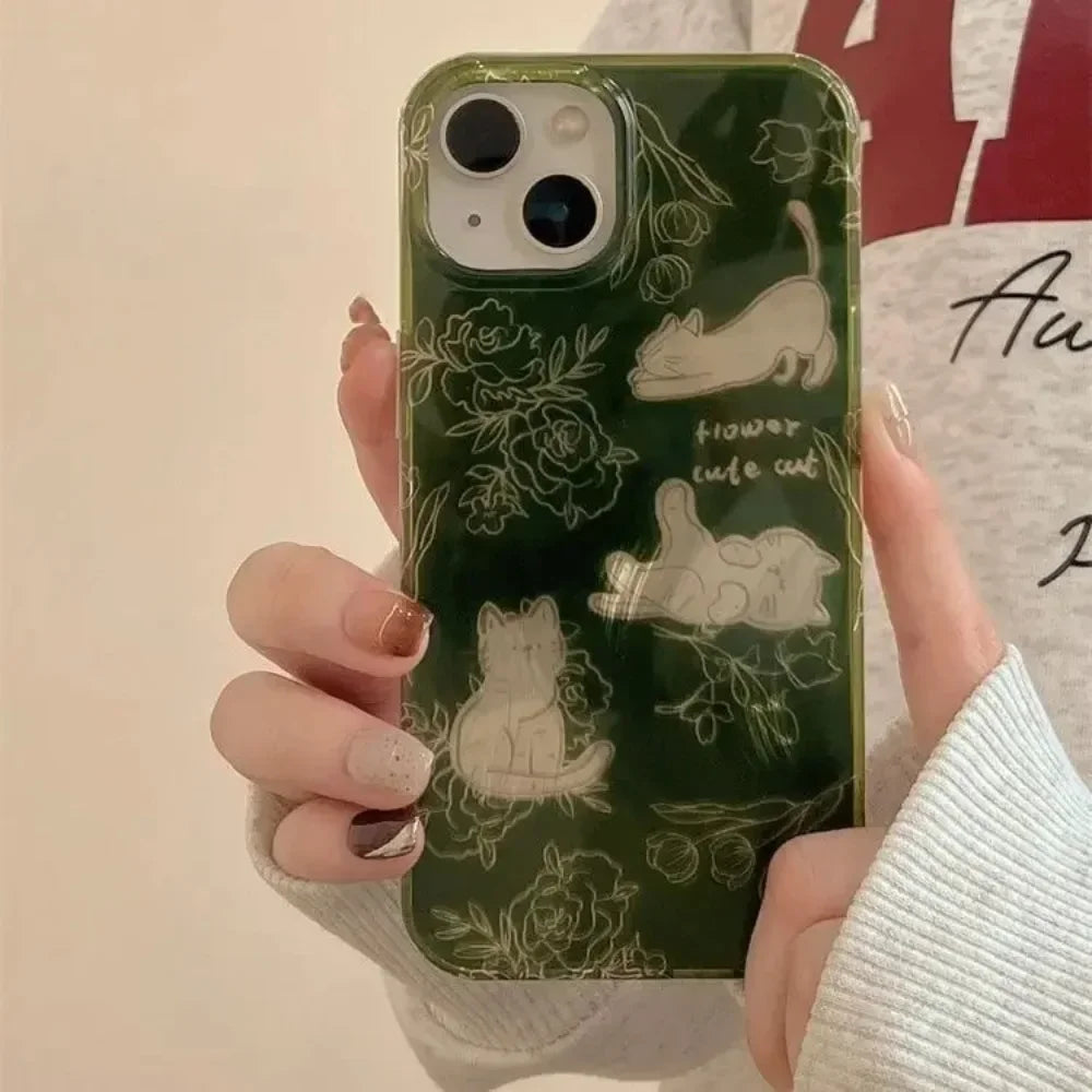 Chic Cat Sketch Transparent Phone Case - Premium Shockproof Protection with Unique Design for Pet Lovers - Just20InCase