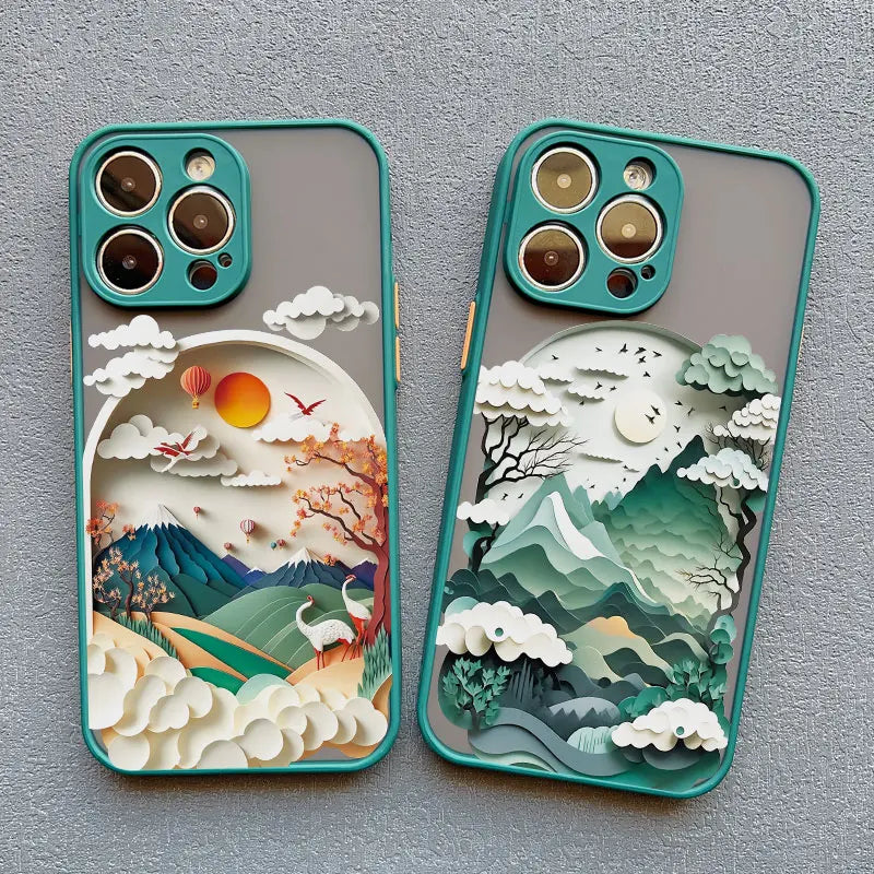 Premium Shockproof Landscape Phone Case with Artistic Mountain Design - Sleek Matte Finish for Ultimate Style and Protection - Just20InCase