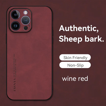 Elegantly Textured Sheepskin-Inspired PU Leather Phone Case - Luxury Matte Finish with Superior Protection and Stylish Anti-Fingerprint Design - Just20InCase