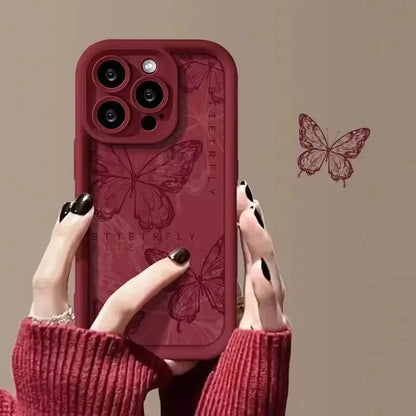 Elegant Purple Butterfly Silicone Phone Case for Couples - Premium Protection & Stylish Design - Just20InCase