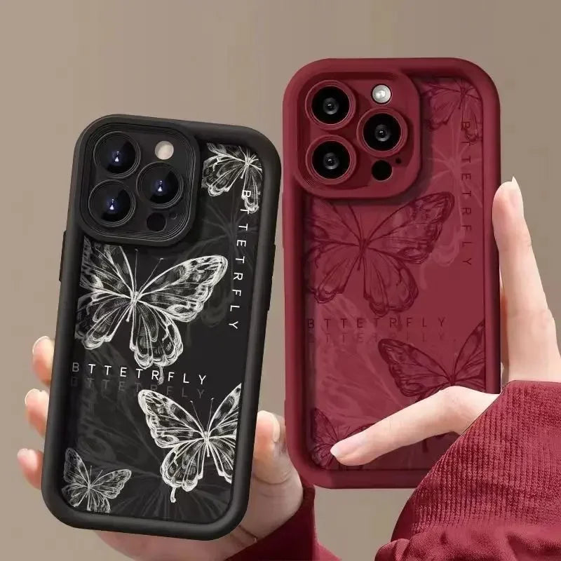 Elegant Purple Butterfly Silicone Phone Case for Couples - Premium Protection & Stylish Design - Just20InCase