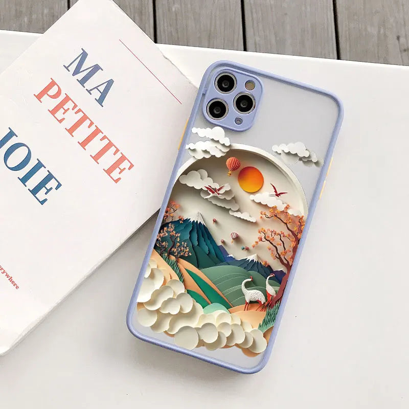 Premium Shockproof Landscape Phone Case with Artistic Mountain Design - Sleek Matte Finish for Ultimate Style and Protection - Just20InCase