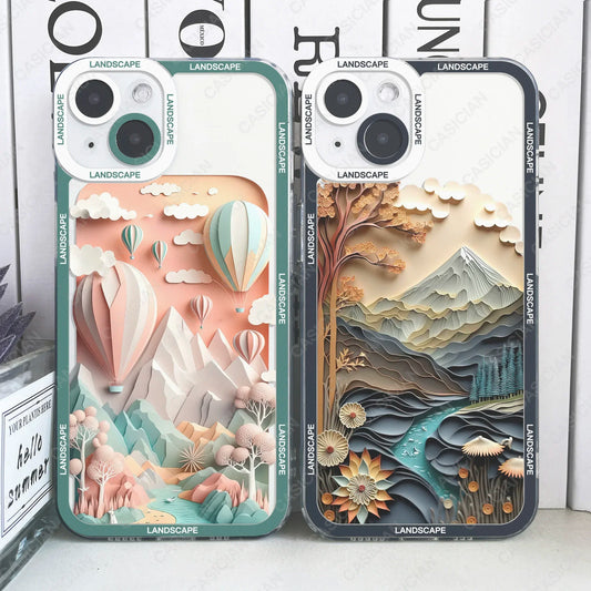 Charming Mountain and Balloon Artistic Phone Case - Premium Soft Cover with Anti-Scratch Protection - Just20InCase