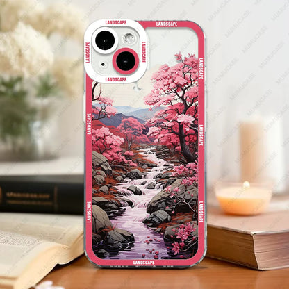 Luxury Soft TPU iPhone Case with Enchanting Japanese Landscape Design - Ultimate Protection & Stylish Elegance - Just20InCase