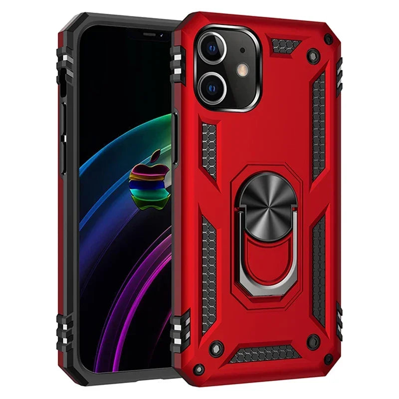 Premium Elite Shockproof Armor Bumper Case with Magnetic Ring Holder - Stylish, Durable, and Ultimate Protection for Your iPhone - Just20InCase