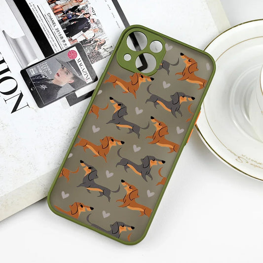 Sassy Pooches: Whimsical Dachshund Bulldog iPhone Cover