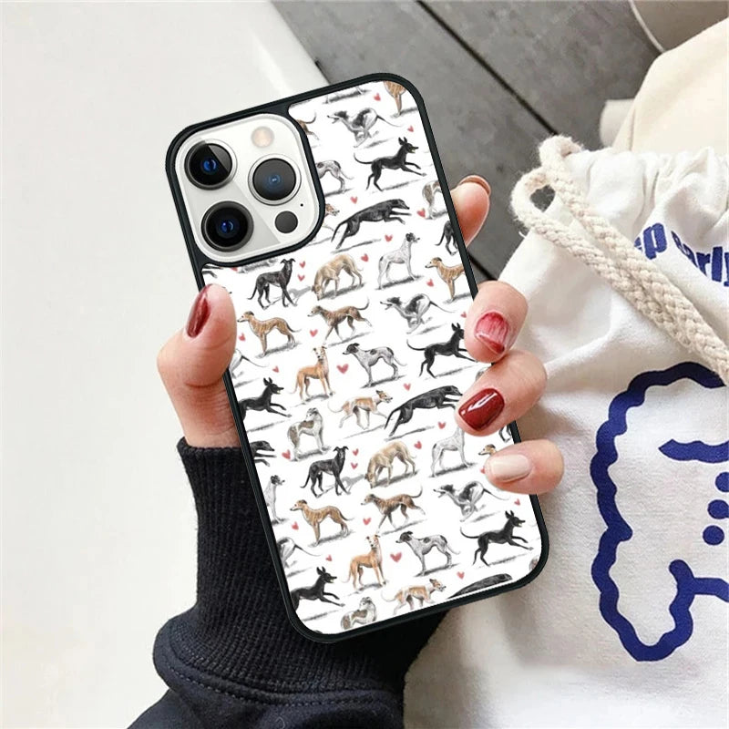 Greyhound Glamour: Stylish Canine Art Phone Cover